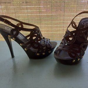 Brown Open Toe Pumps by Jessica Simpsom